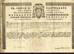 1839-documento Vescovo Porfiriense Giuseppe Maria Castellani Dato In Roma 30 Lug - Historische Documenten