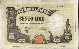 1942-biglietto Di Banca L.100 Barbetti-Testina-Fascio Data 9 Dicembre Firme Azzo - Andere & Zonder Classificatie