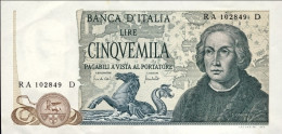1971-biglietto Di Banca L. 5.000 Colombo 2 Tipo Data 20 Maggio Firme Carli/Lomba - 5000 Lire
