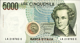 1985-Lire 5.000 Vincenzo Bellini Stato Di Conservazione FDS - 1981-90: Marcophilie