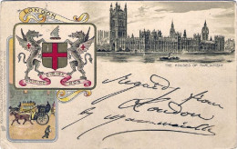 1901-Gran Bretagna Cartolina "London The House Of Parlament,stemma A Rilievo"dir - Altri & Non Classificati