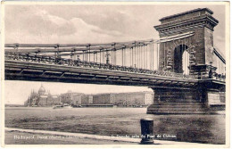 1931-Ungheria Cartolina Foto "Budapest Veduta Sul Danubio Presso Il Ponte Des Ch - Ungarn