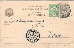 1911-Ungheria Hungary Magyar Cartolina Postale 5f.con Affrancatura Aggiunta 5f.d - Hungary
