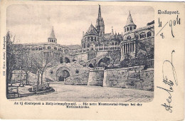 1904-Ungheria Cartolina Budapest "Monumental Stiege Bei Der Mathiaskirche" - Hongrie