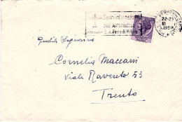 1958-busta Affrancata L.25 Italia Turrita Annullo Meccanico "salone Internaziona - 1946-60: Marcophilie
