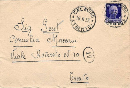 1933-busta Affrancata 50c.annullato Calavino (Trento)+timbrino Del Portalettere - Marcophilia