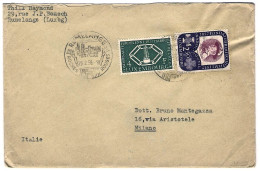 1958-Luxembourg Lussemburgo Diretta In Italia Affrancata 4f. C.E.C.A.+2,50f.scou - Other & Unclassified