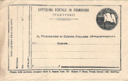 1915circa-cartolina Postale In Franchigia "portfrei"con Risposta ,stampata A Nap - Marcophilia