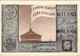 1947-"X Mostra Filatelica Fiera Di Milano"affrancata L.4 Democratica Annullo Fie - Timbres (représentations)