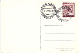 1958-cartolina Tipo Maximum Affrancata L.25 I Centenario Francobollo Regno Di Na - 1946-60: Marcophilie
