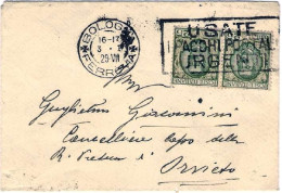 1929-busta Affrancata Con Coppia 25c.floreale Con Annullo Meccanico Usate I Pacc - Storia Postale