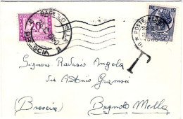 1960-biglietto Da Visita Affrancato L.15 Siracusana Tassato In Arrivo Con Segnat - 1946-60: Poststempel