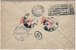 1922-busta Affrancata Con Due 20c.arancio Michetti Con Annullo Meccanico Pregate - Poststempel