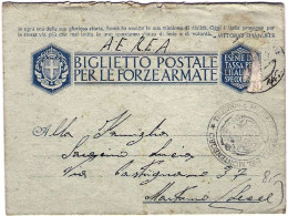 1943-biglietto Postale Per Le Forze Armate Con Annullo Di Posta Militare N.142 ( - Oorlog 1939-45