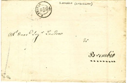 1872-modulo Municipale Con Annullo Di Foggia Sardo Italiana S.Angelo (Lodigiano) - Storia Postale