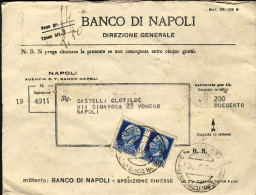 1940-assicurata Per L.200 Affrancata Con Coppia L.1,25 Imperiale Con Annullo Del - Marcophilie