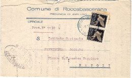 1945-modulo Affrancato Coppia Posta Aerea 50c.Imperiale.Annullo+bollo Ovale Dell - Poststempel