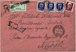 1945-lettera Raccomandata Affrancata Con Tre 50c.sovrastampati P.M.+L.2 Imperial - Marcophilia