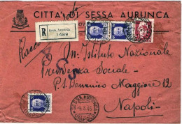 1945-lettera Raccomandata Affrancata Con Tre 50c.sovrastampati P.M.+L.2 Imperial - Poststempel