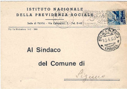 1950-cartolina A Stampa Affrancata L.15 Democratica,annullo Meccanico Gioia Di V - 1946-60: Poststempel