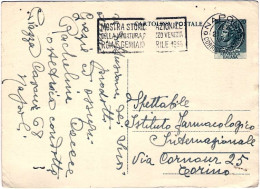 1954-cartolina Postale L.20 Con Annullo Meccanico "mostra Storica Nazionale Dell - 1946-60: Marcophilia