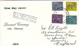 1971-Irlanda Quattro Valori "cervo Stilizzato"su Lettera Fdc - Brieven En Documenten