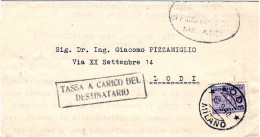 1940-foglietto A Stampa Del Ministero Dei Lavori Pubblici Con Timbro Tassa A Car - Storia Postale