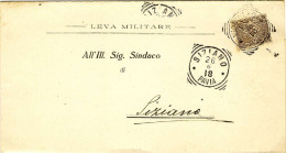 1918-modulo Comunale Di Leva Militare Affrancato 1c.floreale,annullo Tondo Riqua - Poststempel