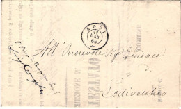 1866-attestato Di Seguito Iscrizione Modello "C" Spedito Dal Sindaco Di Cornegli - Marcophilia