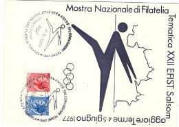 1977-Salsomaggiore Cartolina Commemorativa Della Mostra Nazionale Di Filatelia T - Demonstrationen