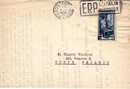 1951-foglio Ciclostilato Della UPDEL Affrancato L.5 Italia Lavoro Con Annullo Me - 1946-60: Poststempel