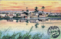 1912-Egitto Cartolina "Le Caire Village De Gizeh Pendant L'inondation"diretta In - Autres & Non Classés