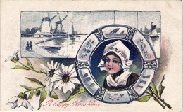 1930circa-Olanda Cartolina A Rilievo "A Happy New Year" - Other & Unclassified