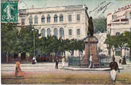 1911-Algeria Cartolina "Alger Le Quartier Du XIXeme Corps D'Armee-La Statue Du M - Sonstige & Ohne Zuordnung