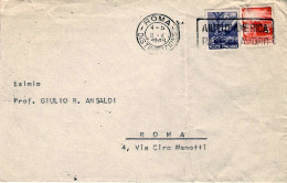 1948-busta Affrancata L.4+L.6 Democratica Con Annullo Meccanico "aiuti D'America - 1946-60: Marcophilia