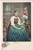 1904circa-Svizzera "Luzern Donna In Costume Al Telaio" - Kunsthandwerk