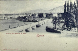 1908-Svizzera Cartolina Diretta In Italia "Pont Du Mont Blanc Et Les Alpes Genev - Otros & Sin Clasificación