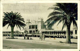 1930-cartolina Foto Mondello Lido PA Stabilimento Balneare Ingresso Diretta In G - Palermo