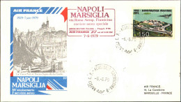 1979-Air France 50^ Anniversario Primo Servizio Aereo Napoli Marsiglia - Luchtpost