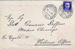 1935-busta Affr. 50c.Imperiale Con Annullo Di Ambulante Cagliari-Terranova 23 (C - Poststempel