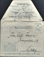 1945-Svezia Lettera Militare Da Ostersund Con Al Verso Bandella Fustellata Faltp - Other & Unclassified