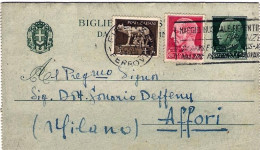1934-biglietto Postale 25c.Imperiale Con Affrancatura Aggiunta 5c.bruno+20c.ross - Poststempel