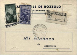 1951-cartolina Ospedaliera Raccomandata Da Bozzolo MN Affrancata L.25 Democratic - 1946-60: Marcophilie