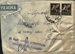 1943-busta Affrancata Coppia Posta Aerea 50c.Pegaso Soprastampati P.M.con Annull - Oorlog 1939-45