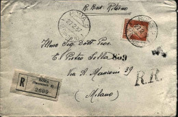 1937-raccomandata Ricevuta Di Ritorno Affrancata L.1.75 Imperiale - Storia Postale