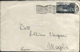 1957-busta Affrancata L.25 Anniversario Del Risparmio Postale - 1946-60: Poststempel
