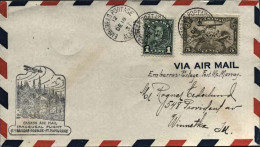 1931-Canada  1c.verde+posta Aerea 5c.cachet Figurato I^volo Embarass Portage-Ft. - Primi Voli