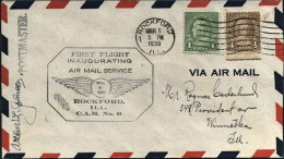 1930-U.S.A. Con Cachet Figurato I^volo Inaugurale Rockford Ill.-C.A.M.n.9 - 1c. 1918-1940 Covers