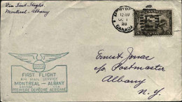 1928-Canada Posta Aerea 5c.cachet Figurato I^volo Montreal-Albany - Erst- U. Sonderflugbriefe