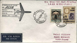 1963-affrancato L.15 Giornata Del Francobollo+L.70 Concilio Ecumenico Diretto A  - Airmail